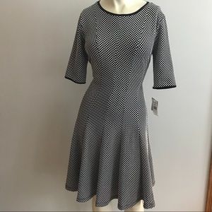 NWT Danny and Nicole Black/White Polka Dot Dress